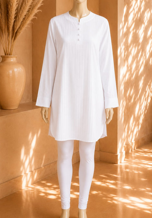 Luna Textured Tunic – White