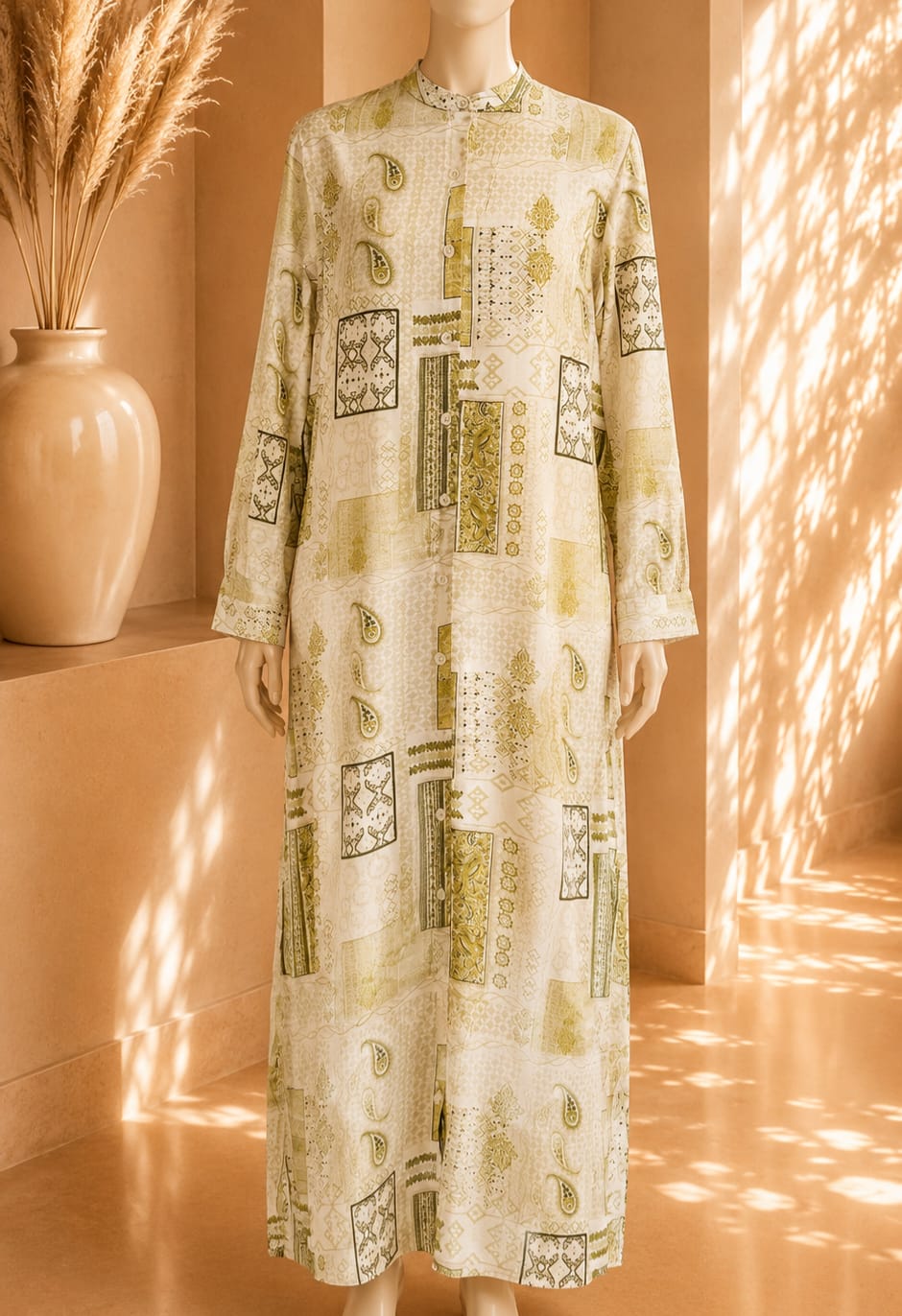 Zarina Mosaic Maxi – Olive Mist