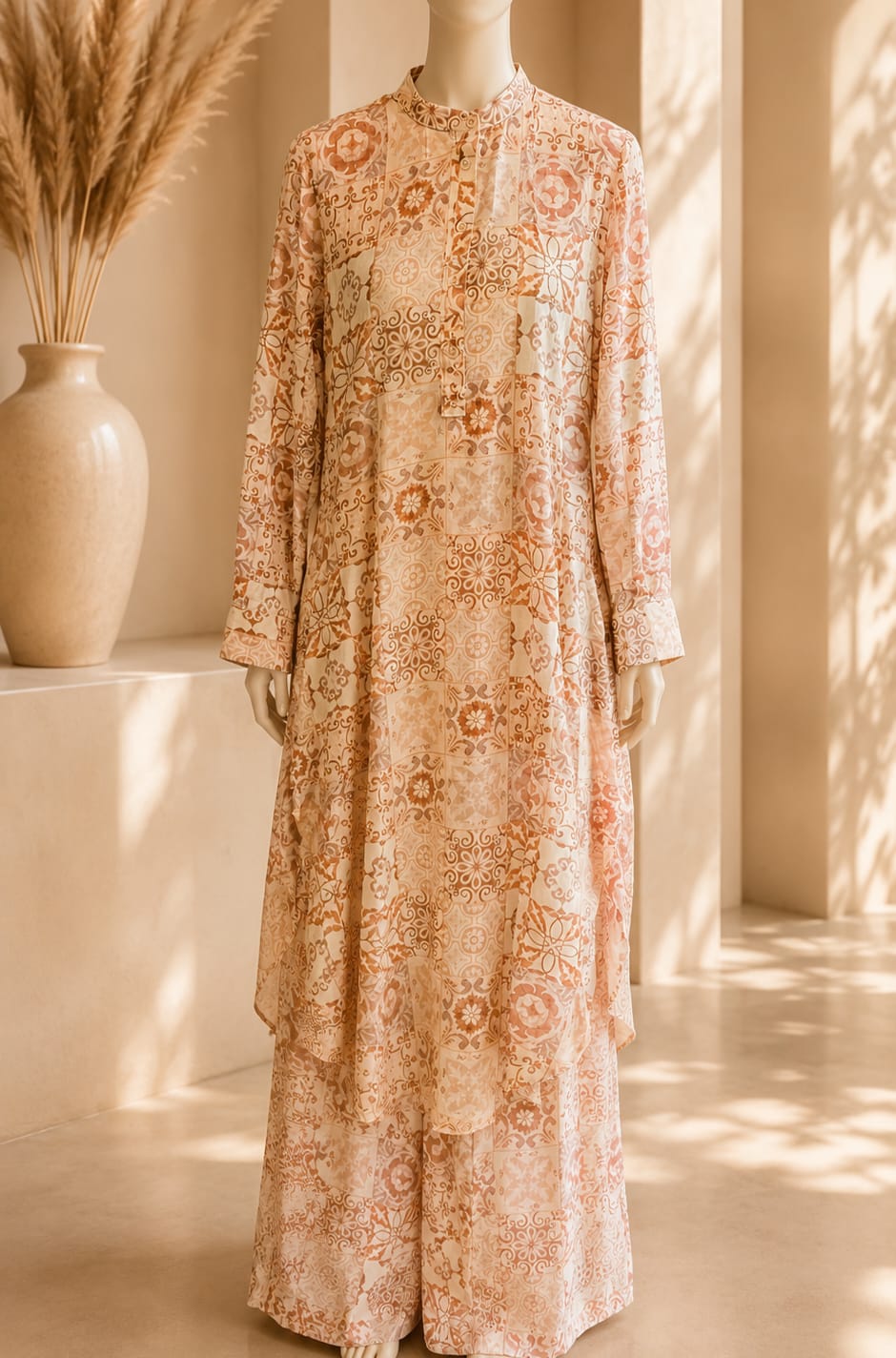 Ravelle Heritage Co Ord Set – Peach Beige