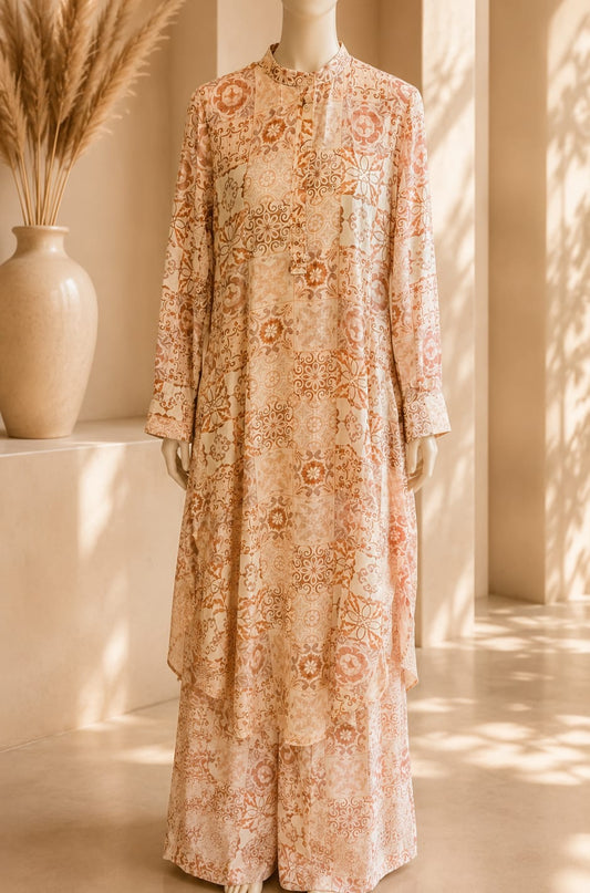Ravelle Heritage Co Ord Set – Peach Beige