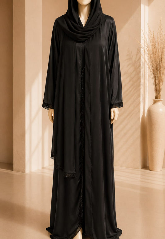 Midnight Grace Open Abaya