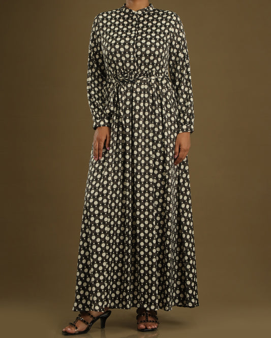 Polka Dot Maxi Dress _Gray