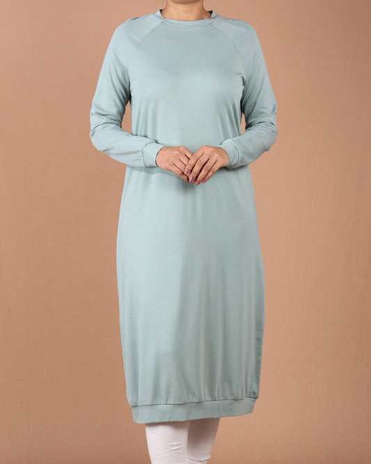 Casual Long Sleeve Pink Tunic Dress for Women