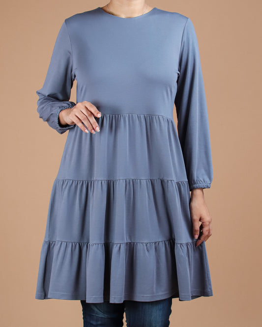 Flared Fit Top – Above Knee Length with Long Sleeves & Wrist Elastic
